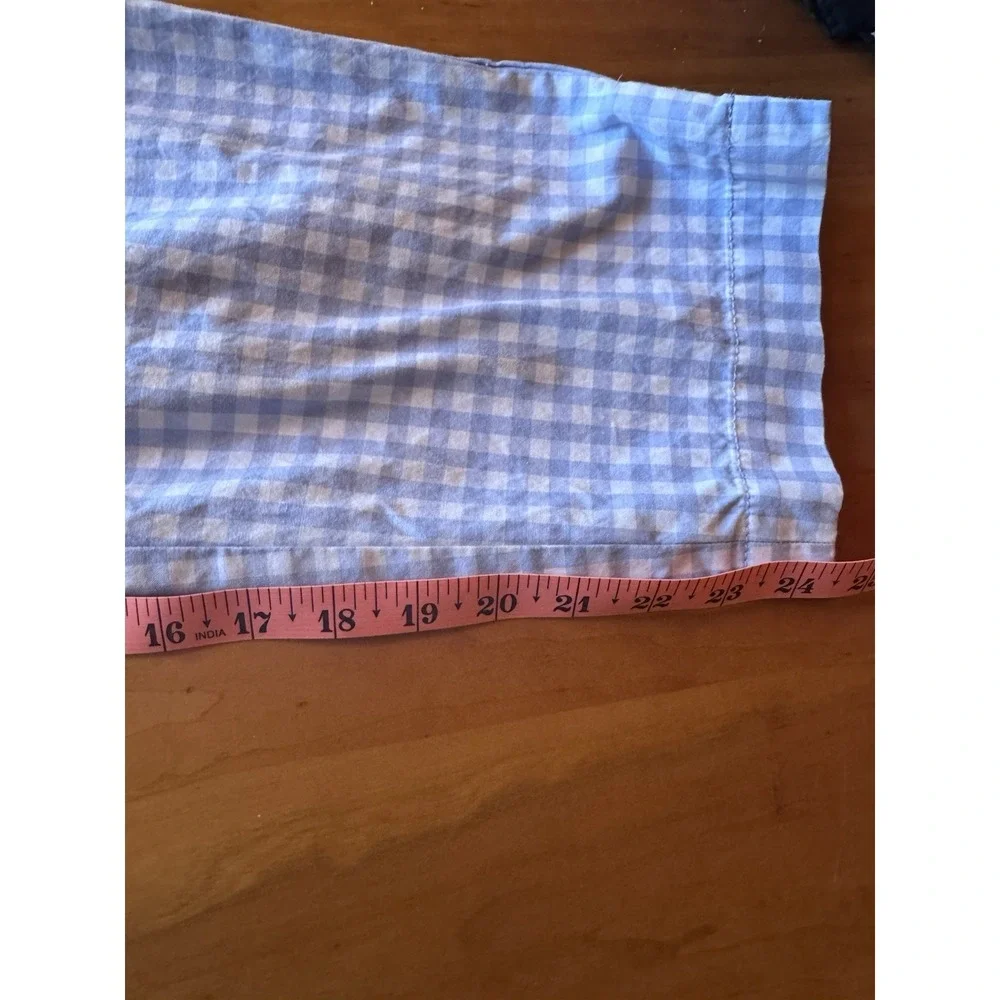 Talbots Perfect Crop Pants Size 16 Blue Gingham Cotton Blend